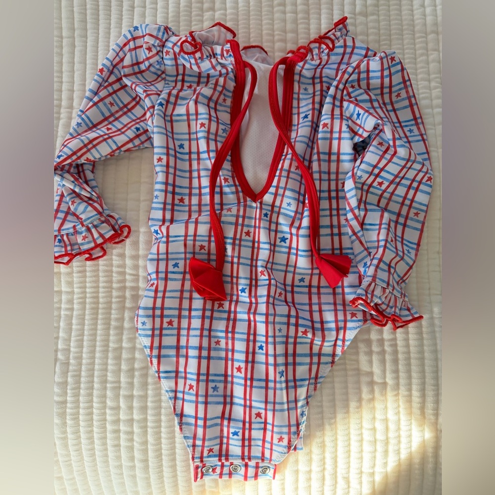 Red and Blue Plaid Kids Bodysuit